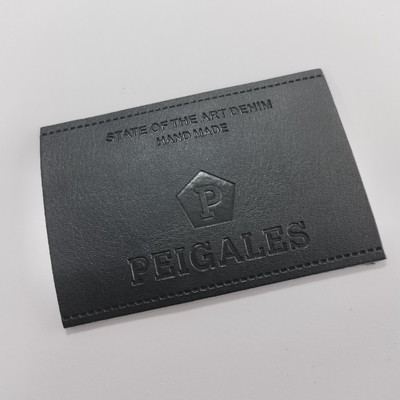 Custom Embossed Leather Patches , PU Leather Labels Fashionable Design