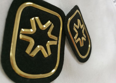 Black And Gold Embossed 3D Rubber Patches Custom  Badges For Soprtswear