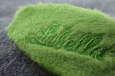 Green Velvet Fabric OEM Iron On Embroidered Patches
