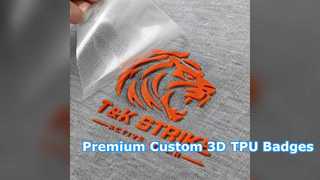 Benutzerdefinierte 3D-TPU-Abzeichen für Premium-Bekleidungsbranding