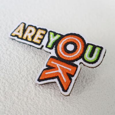 Custom Embroidered Patch with Hook and Loop Backing - "ARE YOU OK" Design for Apparel & Accessories