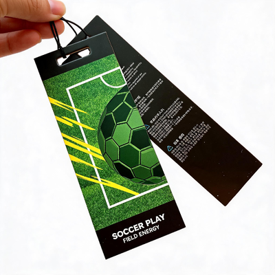 Kleidungshängetags aus Kunstkarte auf beiden Seiten und 3mm Baumwollseile Ideal für Kleidungsstücke und Gepäck mit digitalem CMYK-Logo