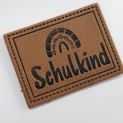 Microfiber prägte ledernen Aufkleber Logo PUs nähen auf Kleidung besonders anfertigen Entwurf