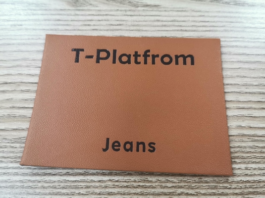 Prägeartiger lederner Aufkleber waschbares Eco Logo Suede Microfiber PUs freundlich