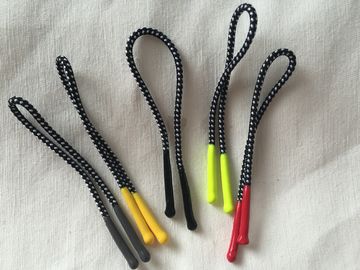 Buntes Silikon-Gummireißverschluss-Abziehvorrichtung mit 2mm Polyester-Gummiband-Schnur