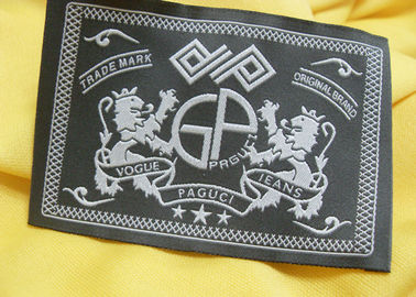 Schwarzes gestickte hinterer Hals-Hauptaufkleber-Lederjacke-Ausweise für Kleid