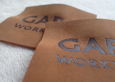 Gewohnheit prägeartige Lederflicken-Markenname-Tan-Farbe Genuines für Jeans