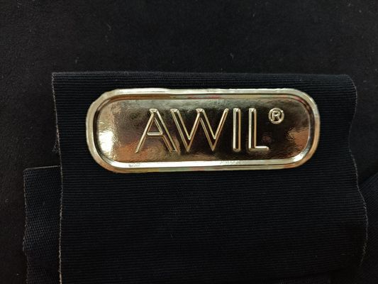 Wasserdichte 3D TPU-Wärmeübertragungspflaster Gold Kleidungspflaster Hochfrequenz-Logo Haken und Schleife