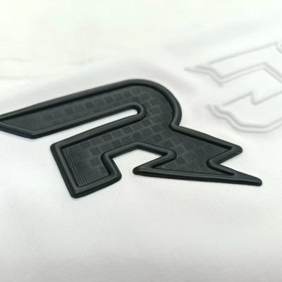 Custom TPU 3D Black Label Embossed Heat Press Label TPU-Druckpatches für Jersey