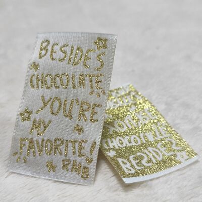 High Custom Kleidung Gewebte Etiketten Herstellers Satin Hang Tags Markenlogo Druck Baumwolle Prägte Polyester Kleidung Verwendung