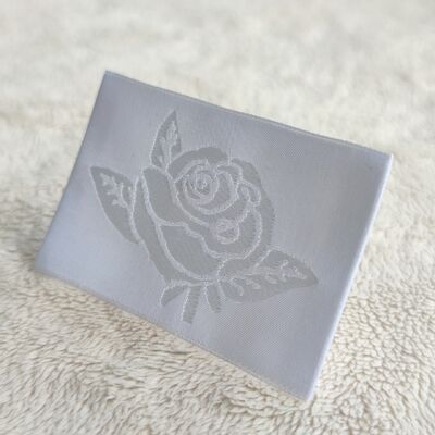 High Custom Kleidung Gewebte Etiketten Herstellers Satin Hang Tags Markenlogo Druck Baumwolle Prägte Polyester Kleidung Verwendung