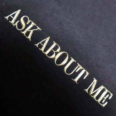 Gold-Plated TPU Heat Transfer Label - 3D Raised Lettering Emblem for Garment Branding & Fashion Embellishment