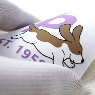 Silicone Printed Heat Transfer Label - Cute Dog Design Emblem for Fashion Accessories & Brand Merchandise