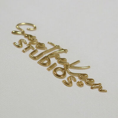 Custom Gold TPU Wärmeübertragung Logo 3D Prägte Übertragung Etikett für Bekleidung