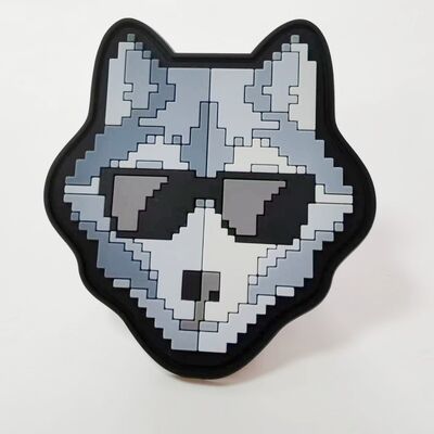 Individuelles 3D-Silikon-Emblem - Pixel-Art-Wolf-Form Silikon-Transfer-Patch für Kleidung