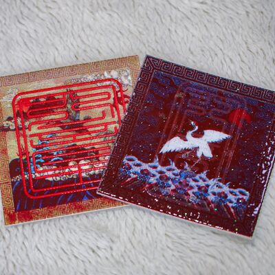 Individuell bedrucktes Stoff-Siebdrucketikett - Markenlogo-Applikation mit Leopardenmuster für Bekleidungszubehör