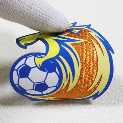 Silikonbedruckter Tatami-Aufnäher – Löwen- & Fußball-Design, Thermotransfer-Badge für Sportbekleidung