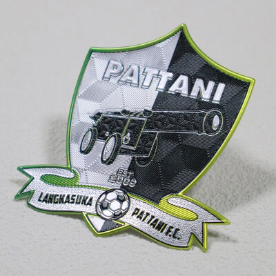 Pattani FC Fußballclub TPU Wärmeübertragung Abzeichen kundenspezifische Team-Emblem Bekleidung Etikett