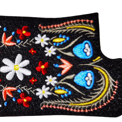 Custom Designer Emblem Markenlogo 3D Mode Ethnischer Stil Stickplatte für Kleidung