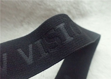 Hochfrequenzjacquardwebstuhl-elastisches Band-prägeartiges kundengebundenes Logo für Kleid