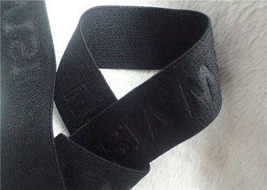 Hochfrequenzjacquardwebstuhl-elastisches Band-prägeartiges kundengebundenes Logo für Kleid