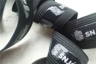 Mode-Polyester-weiche elastische Band, schwarzes elastisches Band mit Siebdruck-Logo