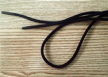 125cm schwarze nicht elastische Schnur mit geschnitztem Logo an beiden Enden des schwarzen Farben-Hardware-Kopfes