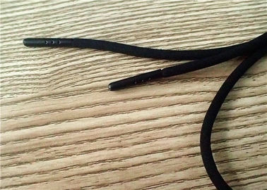 125cm schwarze nicht elastische Schnur mit geschnitztem Logo an beiden Enden des schwarzen Farben-Hardware-Kopfes