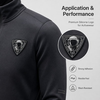 Glanzendes Silicone-Transferetikett für Sportbekleidung und Mode