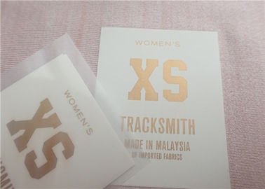Flache kalte Riss-Wärmeübertragungs-Kleidungs-Aufkleber mit Antisublimationsdruck-goldenem Logo nach Maß