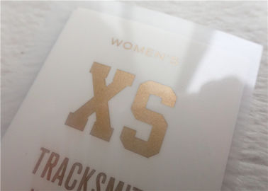 Flache kalte Riss-Wärmeübertragungs-Kleidungs-Aufkleber mit Antisublimationsdruck-goldenem Logo nach Maß