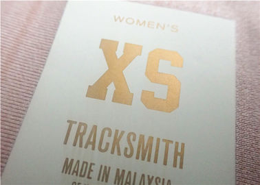 Flache kalte Riss-Wärmeübertragungs-Kleidungs-Aufkleber mit Antisublimationsdruck-goldenem Logo nach Maß