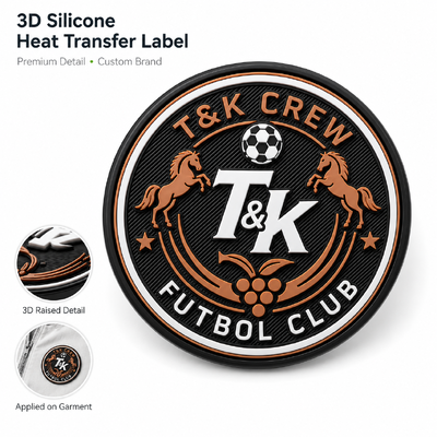 Custom 3D Silicone Wärmeübertragung Etiketten & Abzeichen mit erhöhten geprägtes Logo für Sportbekleidung Straßenbekleidung Jacken Hüte Taschen OEM ODM