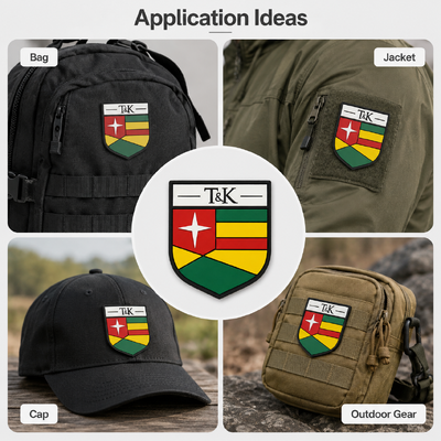 Custom 3D Rubber PVC Badge mit aufgestellten Logos und umweltfreundlichem Screen Print Label für Kleidung und Taschen