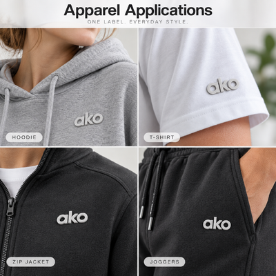 Custom 3D Silicone Heat Transfer Logo Labels for Hoodies and Apparel