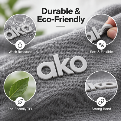 Custom 3D Silicone Heat Transfer Logo Labels for Hoodies and Apparel