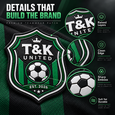 Custom 3D TPU Team Crest Patches for Football Jerseys and Sportswear