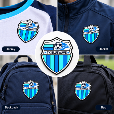Custom High Frequency TPU Logo Patches for Football Jerseys and Teamwear