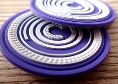 Doppelte Farbprägten kreissilikon-Flecken mit 3D Markenname-Logo