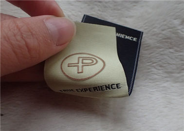 Logo-Shinny mittlere Falte gesponnene Kleidungs-Aufkleber Stärke OEKO des Gold0.4mm SGS BV