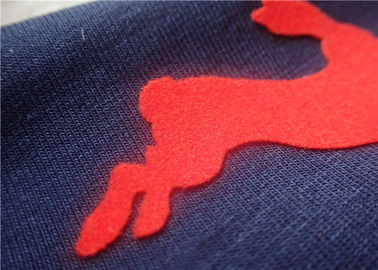 Kurzer Plüsch-einfarbiges scharendes Wärmeübertragungs-Logo für Kleidungs-helle rote Farbe