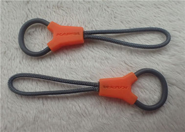 Debossed-Logo-unregelmäßige Form-Seil-Gummireißverschluss-Abziehvorrichtung für Bergsteigen-Taschen