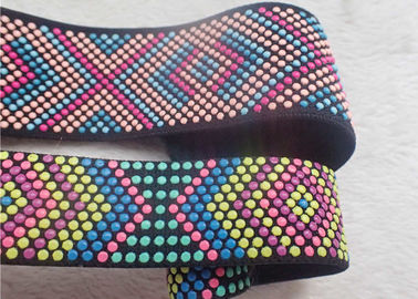 Kundengebundenes Silikon punktiert Jacquardwebstuhl-elastisches Band bunten Druck-OEKO SGS BV