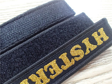 Das kundengebundene gesponnene Mode-Polyester-Flausch-gewebte Material nehmen für Kleider-oder Taschen-Aufkleber auf