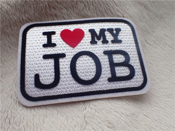 Elegante kundenspezifische Kleidung bessert Slogan-Logo I LIEBE MEIN chromatisch scharender JOB Plüsch aus