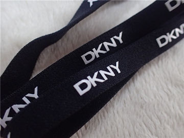 Schwarze Unterwäsche-elastisches Band mit dem Druck weißes des Silikon-Logo-Umweltschutzes