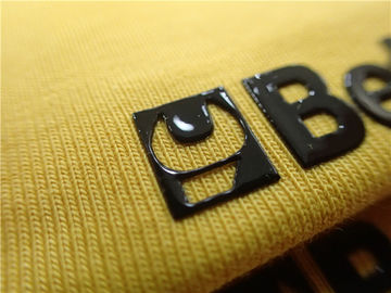 Mode-Wärmeübertragungs-Aufkleber für Sportkleidungs-glänzendes schwarzes Silikon-Logo