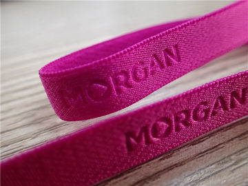 Rosa weiche elastisches Band-Hochfrequenzmode 3D oder Logo auf gewebtem Material für Unterwäsche