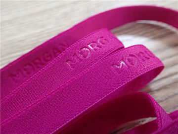 Rosa weiche elastisches Band-Hochfrequenzmode 3D oder Logo auf gewebtem Material für Unterwäsche