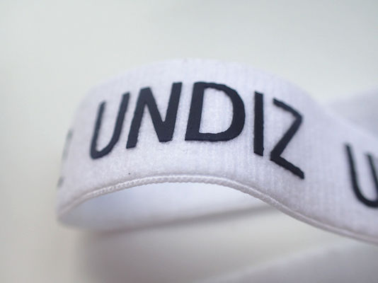 Drucksilikon Logo On Elastic Webbing Tape fertigte Entwurf besonders an